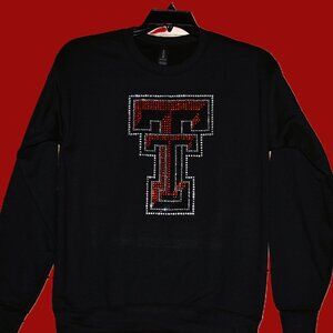Texas Tech rhinestone bling black sweatshirt S M L XL 2X 3X 4X 5X